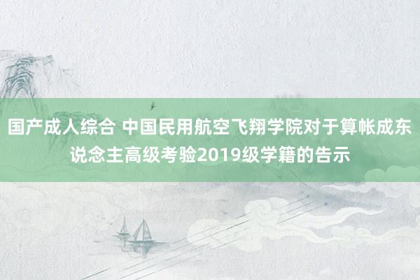 国产成人综合 中国民用航空飞翔学院对于算帐成东说念主高级考验2019级学籍的告示