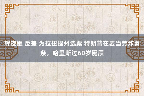 辉夜姬 反差 为拉扭捏州选票 特朗普在麦当劳炸薯条，哈里斯过60岁诞辰