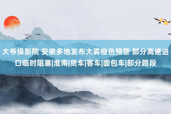 大爷操影院 安徽多地发布大雾橙色预警 部分高速进口临时阻塞|淮南|货车|客车|面包车|部分路段