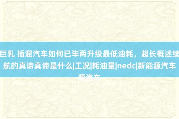 巨乳 插混汽车如何已毕两升级最低油耗，超长概述续航的真谛真谛是什么|工况|耗油量|nedc|新能源汽车