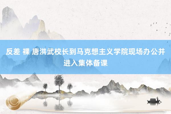 反差 裸 唐洪武校长到马克想主义学院现场办公并进入集体备课